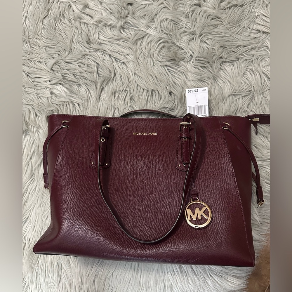 Michael kors maroon/purple tote bag